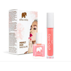 Ella+mila Perfect Duo Lip Lacquer Nail Polish Set Sugar Rush Strapless .59 Fl Oz